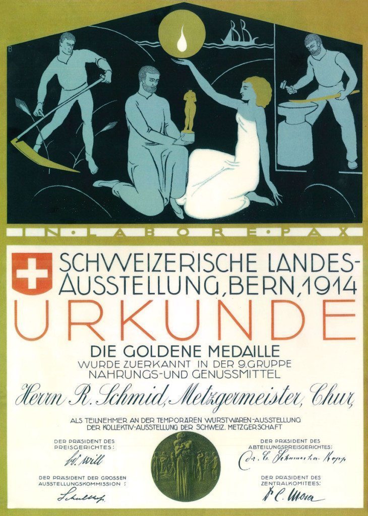 Bündnerfleisch Goldmedaille 1914